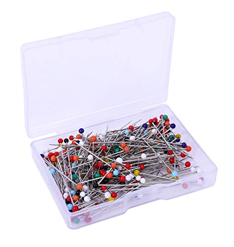 Y&YUAN 1-1/4 Inch Color Sewing Pins Ball Glass Head Straight Quilting Pins 32MM(250 Pieces)