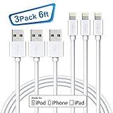 iPhone Charger Lightning Cable, unifocus 3Pack 6FT Fast Charging USB Syncing Cord for iPhone X 8 8 Plus 7 7 Plus 6 6 Plus 6s 6s Plus SE 5 5s 5c iPad iPod and More (White)