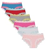 Lace Trim Cotton Hipster Panties