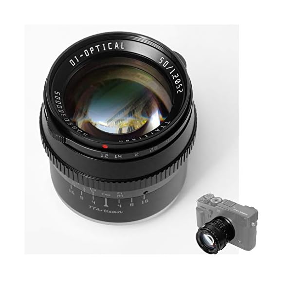 TTARTISAN 50mm F1.2 Objektiv APS-C MF für Fuji X Mount Kameras X-A1 X-A10 X-M1 X-M2 X-H1 X-T1 X-T10 X-T2 X-T20 X-T3 X-T4 X- T100 X-T200 X-T30 X-PR01 XS10 und mehr.(schwarz)