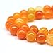 MJDCB Natural Stone Beads Orange Stripe Agate Round Loose Beads for Jewelry Making DIY Bracelet Necklace (6mm)