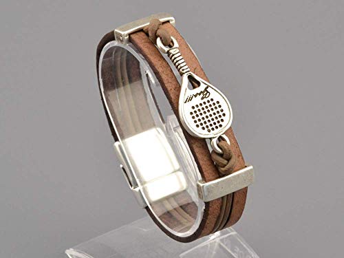 Playful tennis racquet leather bracelet, paddle bracelet, racquet player gift, sports fan, racquet charm, racquetball bracelet, FREE SHIPPING - Thumbnail 2