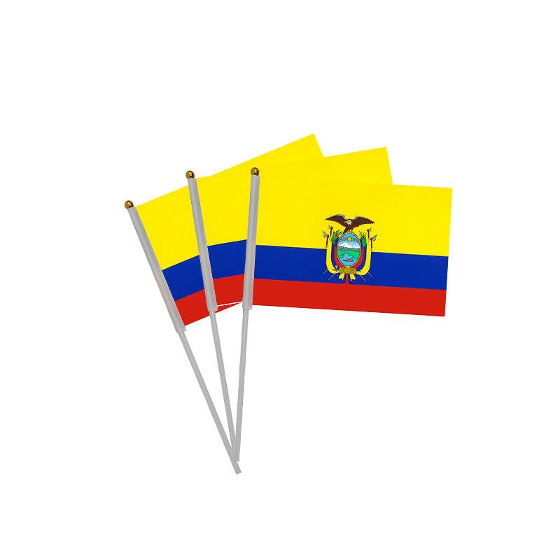 20 Pieces of Crank Flags Ecuador - Mini Portable Flag and Flags of Ecuador