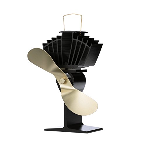 Ecofan 812AMBBX AirMax Large Heat Powered Wood Stove Fan, Made in Canada, Gold