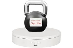 COMXIM Rotating Display Stand with Type-C Power Cable, 360 Motorized Turntable Adjustable Speed and Direction, Photography Spinning Platform for Product Shooting and Displaying (White, 7.87'')