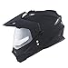 1Storm Dual Sport Motorcycle Motocross Off Road Full Face Helmet Dual Visor Matt Black, Size Medium