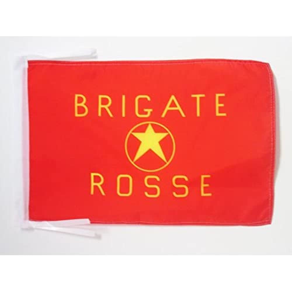 Drapeau Italie Brigades Rouges Haute Qualite Cordelettes, 45cm x 30cm