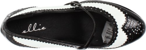 Ellie Shoes Women's 414 Flapper Spectator Pump, Black/White, 5 M US