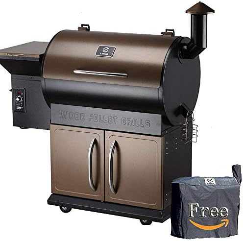 Pellet Grill Pro 7 in 1 Electric Wood Pellet Smoker Grill - 700 sq.in Cooking Area for Outdoor BBQ Smoker Grill Roast Bake Braise and BBQ with Waterproof Grill Cover