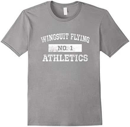 Mens Wingsuit Flying Athletics T Shirt No. 1 Distressed 2XL Slate