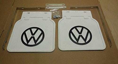 PPI Bug Mud Flaps,Pair 1950-On, Fits All Bugs, White with Brackets 111821805W