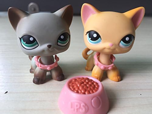 Mini Pet Shop Littlest 2PC LPS #339 #391 Shorthair Kitty Cat Collection Rare Toy Figure Playsets Girls Boys Children Gift