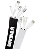 Wertmann Kabelslang, 3m cable management, flexibele kabelgoot met instelbare diameter als kabel of bureau organizer voor…