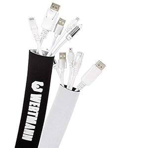 Wertmann Kabelslang, 3m cable management, flexibele kabelgoot met instelbare diameter als kabel of bureau organizer voor…