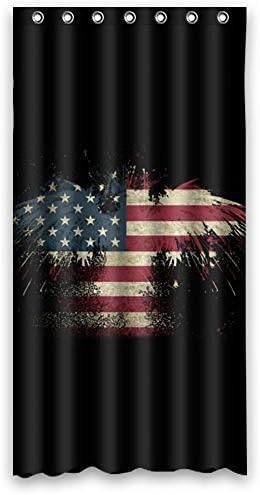 Anne Home Custom Popular American Flag Eagle Blackout Window Curtain Panel 52"x63" (One Piece) Fabric for Bedroom/Home