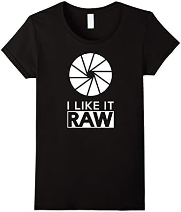 Women's Photography - I Like It Raw T Shirt Large Black