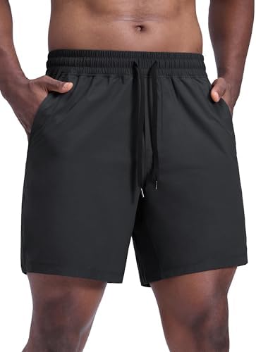 CRZ YOGA Men's Four-Way Stretch Workout Shorts - 7'' Soft Durable