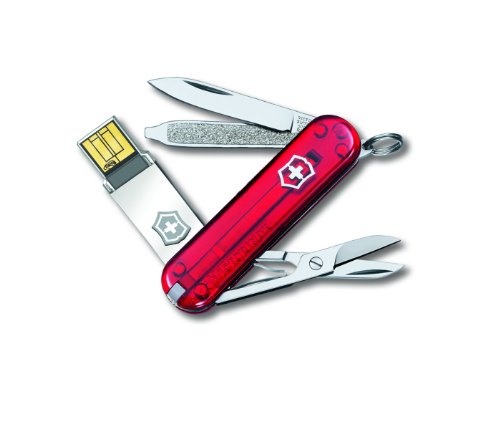 Victorinox Swiss Army Signature Slim Knife with 8 GB USB Flash Drive, 58mm, Ruby