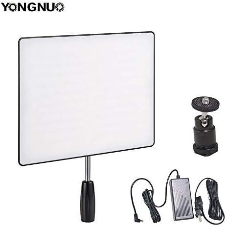 Yongnuo YN600 Air Camera Camcorder LED Video Light CRI95+ 3200-5500K Portable Continuous Lamp + 60W Power Supply and Ball Head Wedding Interview YouTube