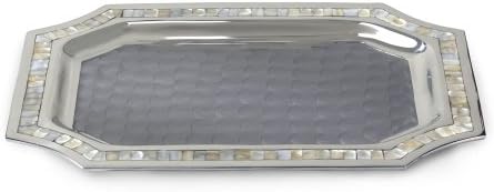 Julia Knight Classic Octagonal Tray, 20-Inch, Platinum, Silver