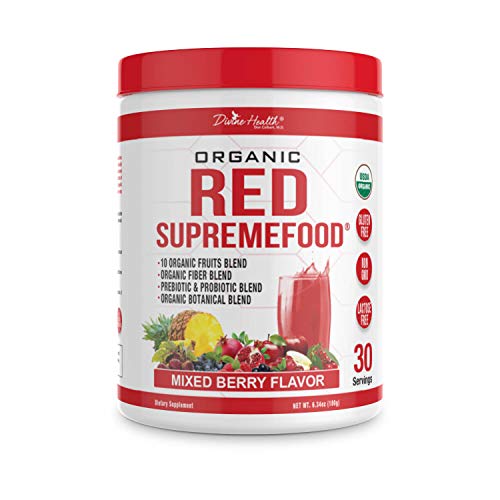 Dr.Colbert's Organic Supremefood® Twin Pack - One Fermented Green Supremefood Apple Cinnamon Flavored Veggie Blend, (30 Day Supply) + One Organic Red Supremefood® with Probiotics (30 Day Supply)