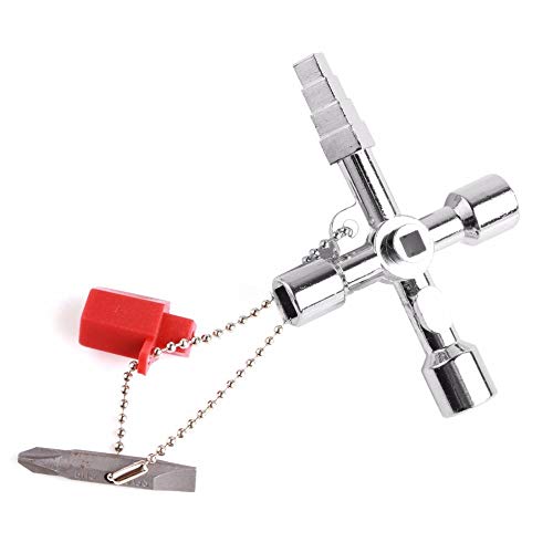 LILACORP 1pcs Alloy 4 Way Utility Plumbing Plumbers Tool For Meter Box Gas Water Electric Stop Cock Tap Radiators Cupboards Key NEW 100% NEW - Thumbnail 4