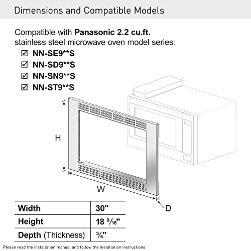 Panasonic NN-TK932SS 30-inch Trim Kit for 2.2 cu ft Microwave Ovens, Stainless Steel