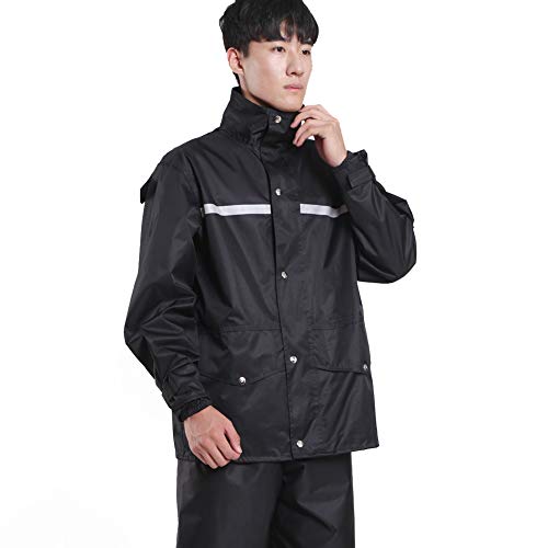 Tianwang Skynet Rain Suit Jacket & Trouser Suit Raincoat Unisex Outdoor Waterproof Anti-storm (4XL, black)