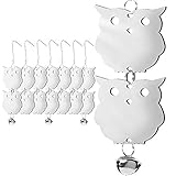 HOMESCAPE CREATIONS Stainless Steel Bird Repellent Reflective Scare Discs - Hanging Owl Decor Deterrent Control Device for Woodpeckers and Pigeons / 16 Piece Set / 4 Bells