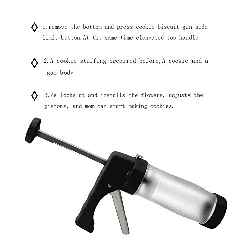 Cookie Press Making Gun Biscuits Cake Tool Cookie Press Kit with 16 Discs and 6 Icing Tips Cookie Press Maker Machine Dessert Decoration (Black)