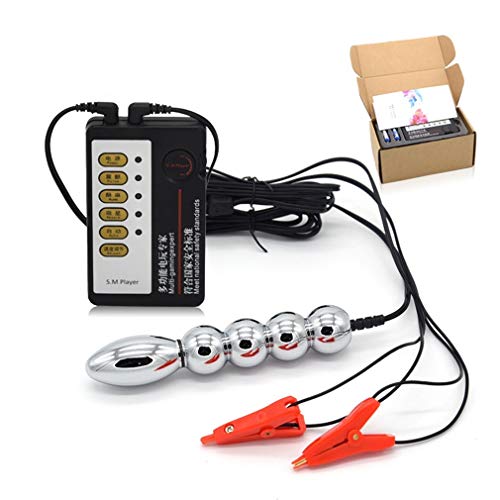 LI yuan Electric Shock Metal Ball Anal Butt Plug&Powerful Nipple Clamps/Clip Adult Games Game Sex Toy for Men, Woman