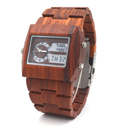 wooden digital watch