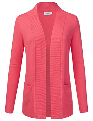 Women's Open Front Knit Long Sleeve Pockets Sweater Cardigan