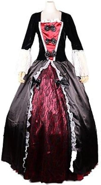 Souked Herrliche Konigin Der Verdammten Mit Schleife Spitze Satin Flanell Halloween Kostum Xl Amazon De Bekleidung