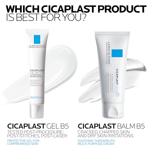LA ROCHE-POSAY CICAPLAST GEL B5, PROTECTIVE REPAIR GEL FOR CRACKED, CHAPPED SKIN WITH MADECASSOSIDE AND GLYCERIN, TESTED POST-PROCEDURE, POST-STITCHES, POST-LASER, 1.35 FL OZ