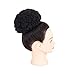 Afro Ponytail Drawstring Synthetic Curly Hair Afro Buns Short Afro Kinky Curly Wig Kanekalon Fiber Afro Ponytail for Natural Hair Puff Ponytail Wrap Updo Hair Extensions with Two Clips (Black)