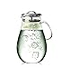 Glass Water Pitcher,50 Oz Carafe with Lid,Glass Water Jug with Particular Coaster and Brush,Glass Water Jar