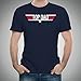 Top Dad - Gun, Papa, Pops, Grandfather - Adult Cotton T-Shirt - X-Large - Navy