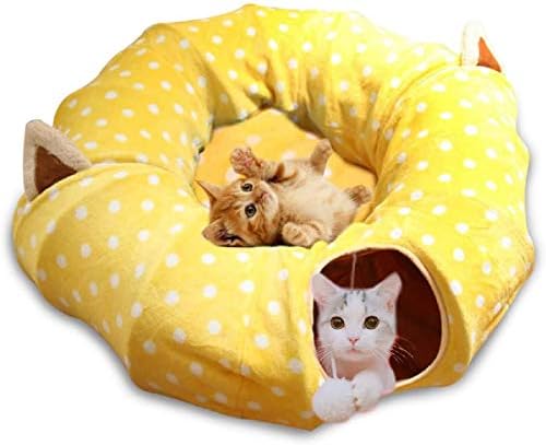 Greesuit 猫トンネル 猫 ハウス 猫用ベッド ドーム型ハウス 多機能ペットベッド 冬用 洗える 猫寝袋