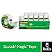 Scotch Brand Magic Tape, 6 Dispensered Rolls, Writeable, Invisible, The Original, Engineered for Repairing, Great for Gift Wrapping, 3/4 x 650 Inches (6122)