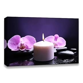 Canvas Wall Art Christmas Candles for Celebration Painting Artwork for Home Prints Framed - 12x18 inches