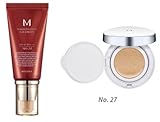 MISSHA M Perfect Cover BB Cream SPF 42 PA+++ (#27 Honey Beige) Bundle with M Magic Cushion SPF50+/PA+++ (No.27)