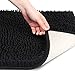 Vdomus Soft Microfiber Shag Bath Rug, Extra Absorbent Comfortable, Anti-Slip,Machine-Washable Large Bathroom Mat(Black 32'' X 20'')
