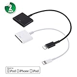 Lighting 30p to 8p Adapter, Gedun 2 Pack to Adapter Charge & Sync Cable Adapter Converter, for Phone 8/8Plus/5s/5c/5/4s/4/3/3c(Black &White)