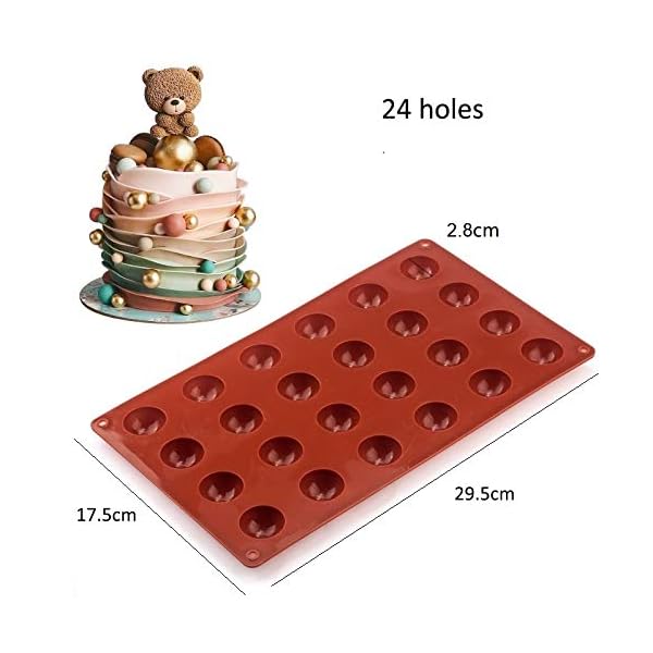 Chocolate-MouldsBakeware-Set-Silicone-Mold-for-Cake-Decoration-Jelly-Pudding-Candy-Chocolate-Half-Ball-Sphere-Silicone-Mold-6-Holes-Semicircle-15-Holes-Semicircle-24-Holes-Semicircle Chocolate Moulds,Bakeware Set Silicone Mold for Cake Decoration Jelly Pudding Candy Chocolate, Half Ball Sphere Silicone…