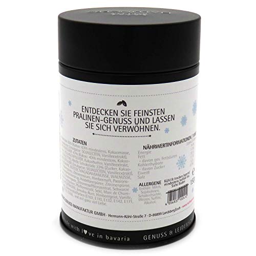 Hallingers 12 Manufaktur-Pralinen handgemacht, ohne Alkohol (150g) - Frohes Weihnachtsfest (Premiumdose) - Weihnachten… – Bild 4