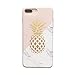 YeLoveHaw Flexible Soft Slim Fit Case with Marble and Pineapple Pattern for iPhone 7 Plus / 8 Plus (Marble Pineapple)