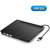 External CD Drive, Cocopa USB 3.0 Portable CD DVD +/-RW Drive Slim DVD/CD Rom Rewriter Burner Writer, High Speed Data Transfer for Macbook Pro Laptop/Desktops Win 7/8.1/10 and Linux OS