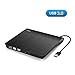 External CD Drive, Cocopa USB 3.0 Portable CD DVD +/-RW Drive Slim DVD/CD Rom Rewriter Burner Writer, High Speed Data Transfer for Macbook Pro Laptop/Desktops Win 7/8.1/10 and Linux OS