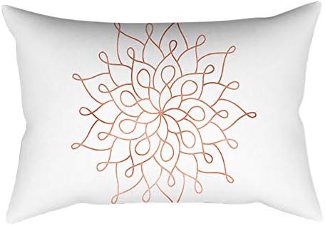 Pausseo Rose Gold Powder Pillowcase, Cotton Linen Square Pillow Cover Cushion Sofa Waist Throw Pillowcase Home Decoration Office Car Bed Decor Wrinkle Resistant Pillowslip Gift Set